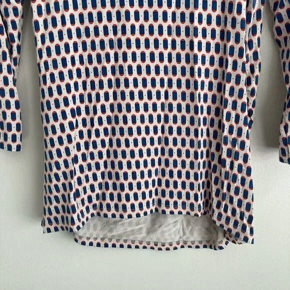 Boden Womens Faux Wrap 3/4 Sleeve Blouse Top Size 10 Multicolor Stretch Business - Picture 9 of 11